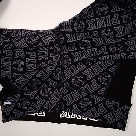 Pink Victoria Secret Pink Pants Women's Black Grey Reversible Leggings Stretch - Picture 12 of 12